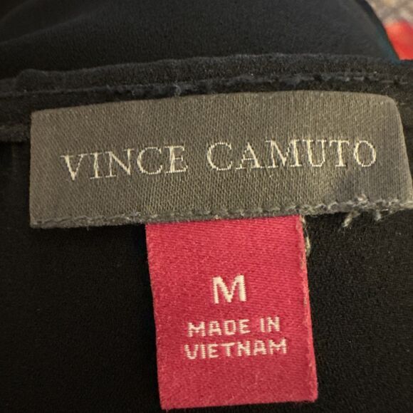 VINCE CAMUTO Women's Black Dressy Tunic Sz M Sheer Top Blouse Career Office - Picture 3 of 8